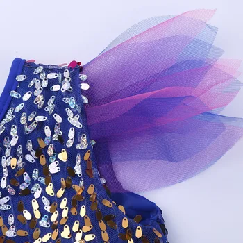 Blizgučiai Vaikų Mergaičių Džiazo Dancewear Kostiumas Blizgančių Akių Baleto Suknelė su Hairclip Apyrankė Diržo Modernaus Šiuolaikinio Šokio