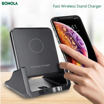 Bonola Qi Greitai Wireless Charging Pad Samsung/Huawei/iPhone Aikštėje Belaidžio Chager Už Xiaomi Mi 10/MIX 3 Stalinio Telefono Stovas