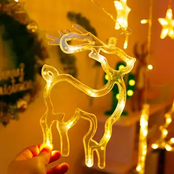 Briedžių Medžio Bell Kalėdų LED String Užuolaidų Šviesos Girlianda Kalėdų Kambarį Dekoratyvinis Atostogų Apšvietimo Naujųjų Metų Namų Puošybai