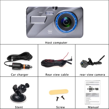 Brūkšnys Cam Naujas Dual Lens Car DVR Kamera Full HD 1080P IPS Priekiniai+Galinio vaizdo Kamera, Vaizdo Registratoriai, G-Sensorius Naktinio Matymo Brūkšnys Cam