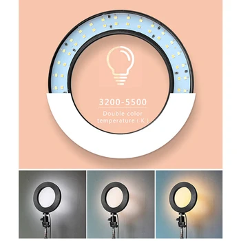 Capsaver 8 colių Žiedas Šviesos diodų (LED) Makiažas Žiedas Lempa USB Portable Selfie Žiedas Lempa su Trikojis Stovas Fotografija Apšvietimo 
