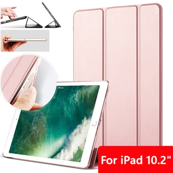 Case for iPad 10.2 7-osios kartos 2019 Ultra Plonas Tri-fold PU Odos Smart Cover iPad 10.2 atveju Auto Sleep/Wake up+Stylus