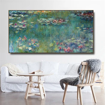 Claude Monet Vandens Lotus Drobės, Paveikslai, Reprodukcijos Impresionistų Meno Plakatų ir Spausdinimo Sienos Nuotraukas vidaus Apdaila