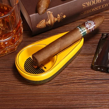COHIBA Cigarų Dalykėlių Keramikos Cigarų Peleninę Vieną Cigarų Turėtojas Pelenai 4 Spalvos Geltona Tabako Cigarečių Peleninę Dovanų Dėžutėje CA-019