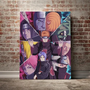Collab Akatsuki Naruto Anime Plakatu, Įrėminti, Medinis Rėmas, Drobės Tapybos Sienos Meno Dekoro Kambarį Tyrimas Namų Puošybai Spausdina