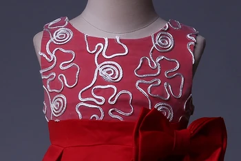 Cutestyles Blizgančių Gėlių mergaičių Suknelės, Raudonos Šalies Mergina Suknelė Su kaspinėliais. Vaikų Drabužių GD81125-163R