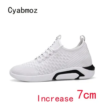 Cyabmoz Vyrų batai Vasaros Kvėpuojantis Tinklelio Aukštis incresing sportbačiai Naujas Liftas 7cm Lauko Laisvalaikio Balta Juoda Atsitiktinis Žmogus batai