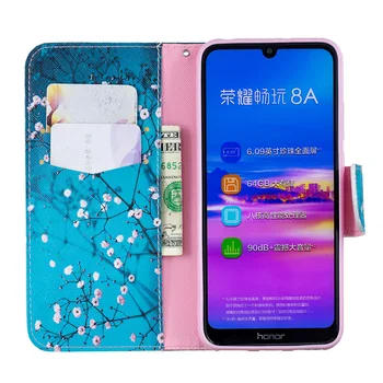 Dažytos TPU Odos Flip Case For Huawei Honor 9X 8A 8C 8S 7A Pro 7S Piniginės Padengti Garbę 20 Lite 10i 10 Lite 9 lite Atveju Knyga