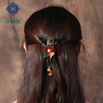 Derliaus Lampwork Gėlių Phoenix Lapų Plaukų Įrašą Moterų Aksesuarai, Dekoravimo, plaukų segtukai Plaukams Paprasta Papuošalai FJ-18087