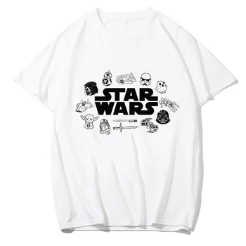 Disney Mandalorian Serija T-marškinėliai Moterims Kūdikio Yoda Mielas Baltas Viršūnes Animacinių filmų Kawaii Ropa Tumblr Mujer Vasaros Streetwear Marškinėlius