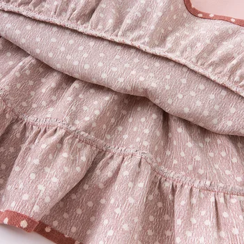 DKH14235 dave bella rudenį mergina mados meilė taškų spausdinti kratinys puoštas suknelė vaikų saldus suknelė vaikams kūdikiams lolita drabužiai