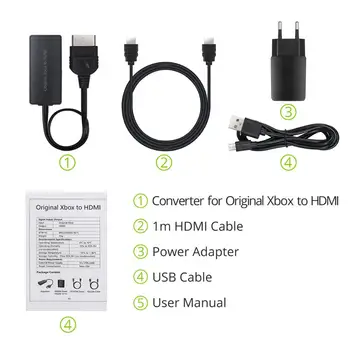 ESYNiC Originalus Xbox HDMI Konverteris 1080P / 720P HD Link Cable Suderinama Originalus Xbox HDMI Adapteris