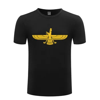 Farvahar Iranas Persijos Simbolis Irano Persijos Zoroastrinės T Marškinėliai Vyrams Trumpomis Rankovėmis O Kaklo Medvilnės Žmogus T-Shirt Cool Juokinga Viršuje Tee