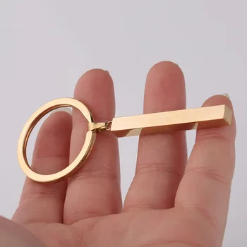 Fnixtar Nerūdijančio Plieno Juosta Key Chain Keturių Pusės DIY Graviravimas Square Bar Užsakymą KeyChains 10piece/daug