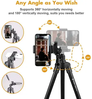 Fotopro Lengvas Aliuminio Telefono Laikiklis, Trikojai, Vaizdo Kameros Trikojis, skirtas DSLR ir išmaniajame telefone