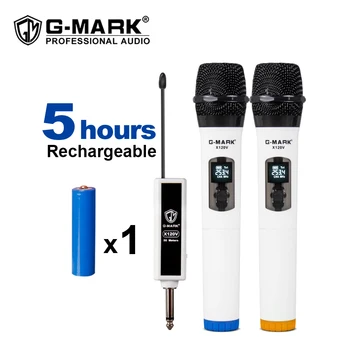 G-MARK X120V Bevielis Mikrofonas Įrašymo Karaoke Dinamišką Rankinį Mic Ličio Baterija Imtuvas