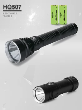 Galingas, atsparus vandeniui žibintuvėlis xhp90.2 profesionalių nardymo žibintuvėlis žibintuvėlis įkraunamas 18650 26650 baterija flash šviesos lempos