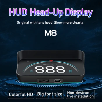 [Gamykla pardavimų] WiiYii M8 HUD Head Up Display Automobilių OBD2 OBD greičio viršijimo Įspėjimo Sistema Spidometras Projektorius prekinis, galinis Stiklo Auto Signalizacijos