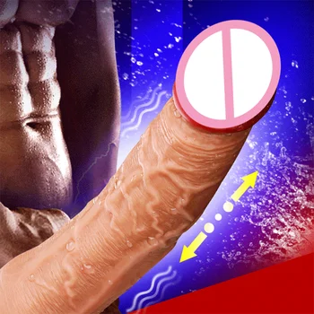 GUIMI Tikroviškas Dildo Teleskopinis Šildymo Didelis Dildo Moterų Vibratoriai Dirželis su siurbtuko Penis Penis Moterų Masturbacija