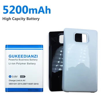 GUKEEDIANZI EB-F12GBU Pratęstas 5200mAh Baterija + galines Duris Padengti Atveju, Samsung GALAXY S2 SII I9100 Batery EB F12GBU