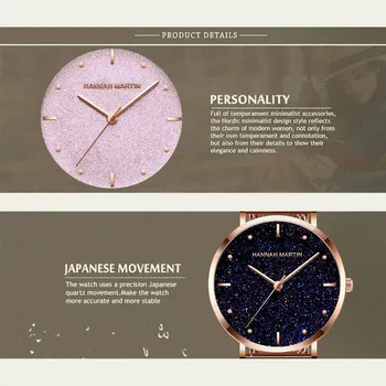 Hannah Martin 2020 Naujas Kvarcinis Moterų Laikrodžiai Mados Prabangos Prekės Diamond Žiūrėti Rankiniai Laikrodžiai Moterims Laikrodis Relogio Feminino