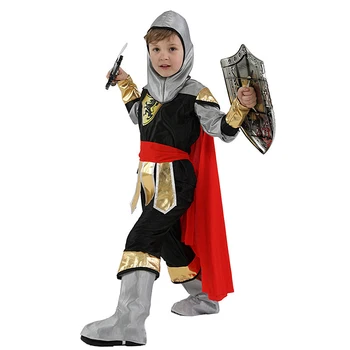 Helovyno Cosplay Vaikai Maskuotis Šalis Royal Warrior Knight Kostiumai Berniukams Kareivis Vaikai Nustatyti 2020 Naujas