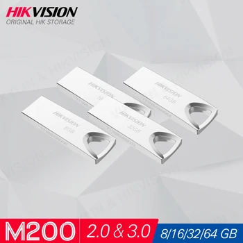 Hikvision HikStorage USB Flash Drive 8GB 16GB 32GB 64GB 128GB Mini Pen Ratai USB2.0 USB3.0 Pendrive Memory Stick Saugojimo #M200