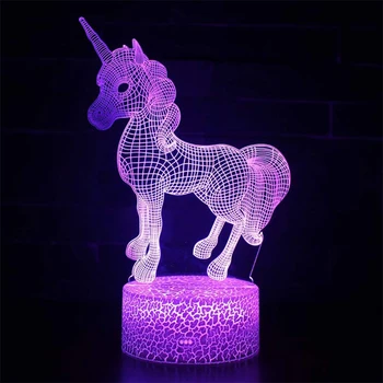 HY Linson 3D vienaragis Led Šviesos vienaragis Gyvūnų Lempa Led Nakties Šviesos USB Stalas Stalo Lempa Luminaria Namų Puošybai Vaikams Mielas Lempos