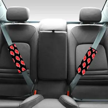 INSTANTARTS Auto Sėdynės Diržo apsaugos 2vnt Nustatyti Saugos Diržų Pečių Ir Kaklo Raštas Akatsuki Spausdinti Automobilio Sėdynės Diržo Dangtelis
