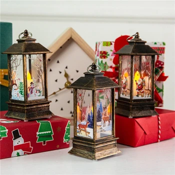 Kalėdų Santa Sniego Briedžių Žibintų LED Lempos, Staliniai Kalėdų Medžio Kabo Dekoro Linksmų Kalėdų Dekoracijas Laimingų Naujųjų Metų 2021