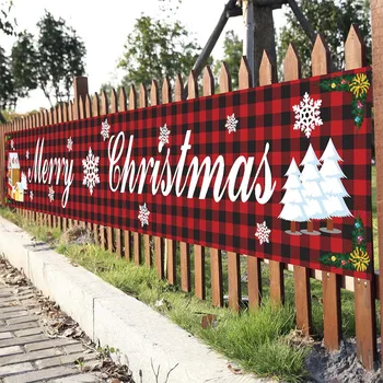 Kalėdų Streamer Kabinti Fone Ornamentu Poliesteris Dekoratyvinis Reklama Navidad Noel Laimingų Naujųjų Metų 2021