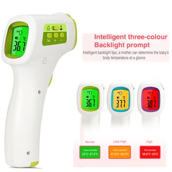 Karšto Pardavimas, Infraraudonųjų spindulių Skaitmeninis Kūdikio Kaktos Termometras LCD nekontaktinės IR Kaktos Temperatūros Matavimo Įrankis 1pc