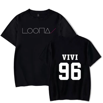 Karšto Pardavimo LOONA T-shirt Moterims, Kawaii Kpop LOONA Valstybių Pavadinimas spausdinamas Trumpas Rankovės Vasaros marškinėlius Viršūnes Plius Dydis XXS iki 4XL