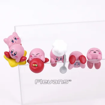 Kirby Popopo Mini PVC Duomenys Žaislai su Keychain Karolius, 6pcs/set 4cm