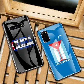 Kubos Vėliava Meno Grūdintas Stiklas Telefono dėklas Samsung S21 S20FE S20 Ultra 5G 10 Plius S10 Lite S10e S9+ Galinio Dangtelio Coque 
