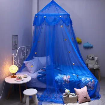 Kūdikio Lovelę Uodų Vaikas Blue Star Svajinga Kabo Net Nėrinių Dome Baldakimu Lovos Valance Palapinę, Patalynės, Užuolaidų Mergaitės kambarį decorat