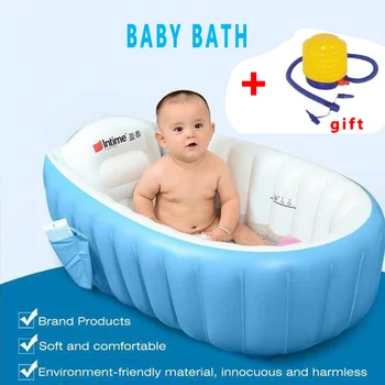 Kūdikių Vonios Pripučiami Nešiojamų vaikų pripūtimo vonia pagalvėlės šiltas lankstymo Vonios, Dušo Produktai, naujagimiui baseinas
