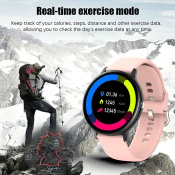 LIGE Naujų Spalvų Ekrano Smart Watch Moterų Fitneso Stebėjimo Sveikatos Stebėsenos Visiškai Jutiklinį Ekraną Sporto Vandeniui Ponios Smartwatch