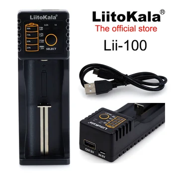 Liitokala Lii-100 baterijos kroviklis, baterija 18650 18350 26650 10440 14500 16340 1.2 V, 3,7 V 3.2 V 3.85 V ličio baterijos NiMH