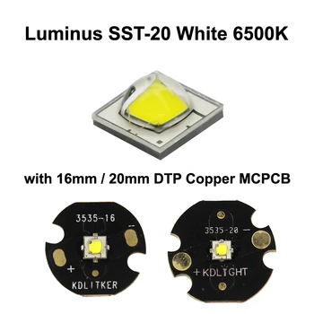 Luminus SST-20 Baltos 6500K LED Spinduolis Su 16mm / 20mm DTP Vario MCPCB - 1 vnt