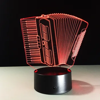 Mados Akordeonas 3D LED Lempos Spalvinga Palieskite Vaizdo, Šviesos, Kūrybos 3D Stalas, Miegamajame Miega Apšvietimo Vaikui Gimtadienio, Kalėdų Dovanos