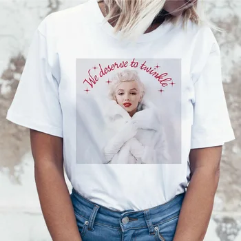 Marilyn monroe t shirt marškinėlius moterims femme top marškinėliai streetwear t-shirt vasaros moterų naujus drabužius juokinga grunge hip-hop tee