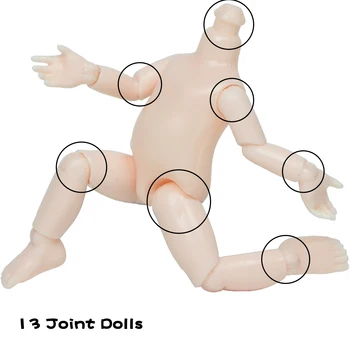 Mielas 16cm BJD Baby Girl Mini Lėlės 13 Kilnojamojo Sujungta Nuogas, Nuogas Kūnas + 1x Lėlės Galva + 1x Lėlės Aprangą Suknelė + 1x Batai Vaikams Žaislas