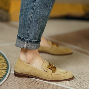 Moterų natūralios verstos odos slip-on butai mokasīni, laisvalaikio minkštas patogus atsitiktinis espadrilles aukštos kokybės ketverių sezono batai