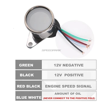 Motociklo Universalus Skaitmeninis LCD Ekranas rodo Spidometras, Odometras Techometer Kuro Matuoklis, Skirtas 1-4 Cilindrai
