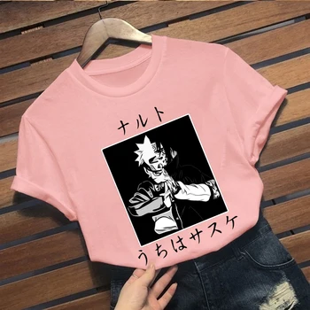 Naruto Mados Japonų Anime Marškinėliai Vyrams Uchiha Sasuke, T-marškinėliai Atsitiktinis, Kietas Streetwear Marškinėlius Porą Hip-Hop Top Tee Vyriška