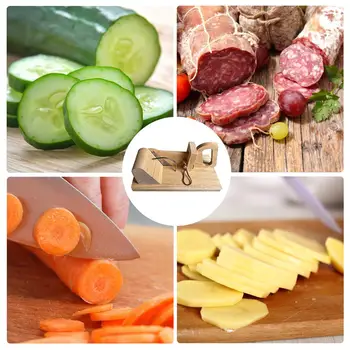 Natūralaus Ąžuolo Maisto Cutter Super Sharp Saugus Profesinės Dešra Slicer Mediniai Mėsos Pjovimo Įrankis Virtuvėje, Kempingas