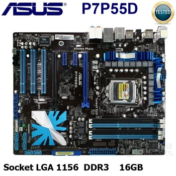 Naudojami Asus P7P55D Plokštė LGA 1156 16GB DDR3 Intel P55 Originalų Stalinį Asus P7P55D Mainboard DDR3 1156 Core i7/Core i5 ATX
