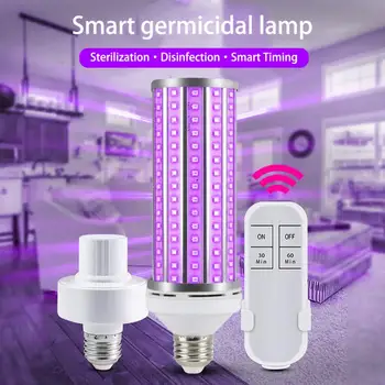 Naujas E27 UV valymo virtuvė, Kukurūzų Lemputė 60W Led Ultravioletinė Sterilizer Namų Baktericidiniu Gera Lempa+Lempos Laikiklis+nuotolinio Valdymo pultas
