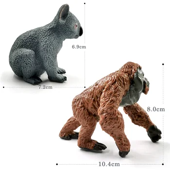 Naujas Gnu Donkey Koala Panda Kupranugaris Liūtas Karvė statulėlės Gyvūnų modelio, namų dekoro miniatiūriniai pasakų sodo puošmena priedai